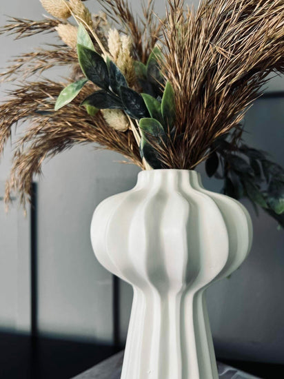 Vase - LOTUS hvid keramik - VIAMAJA.DK