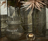 Vase med riller - Røgfarvet glas