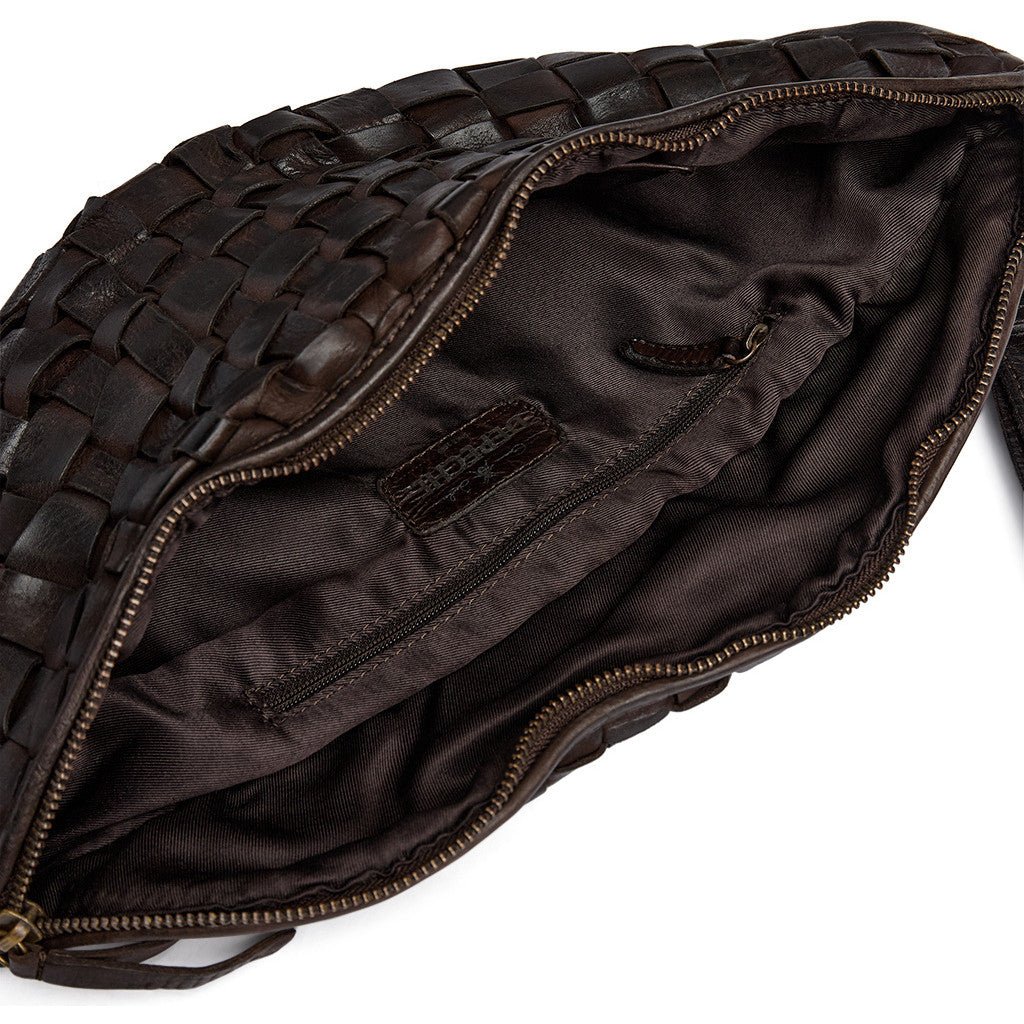 Warsaw bumbag i håndflettet skind - Dark Brown