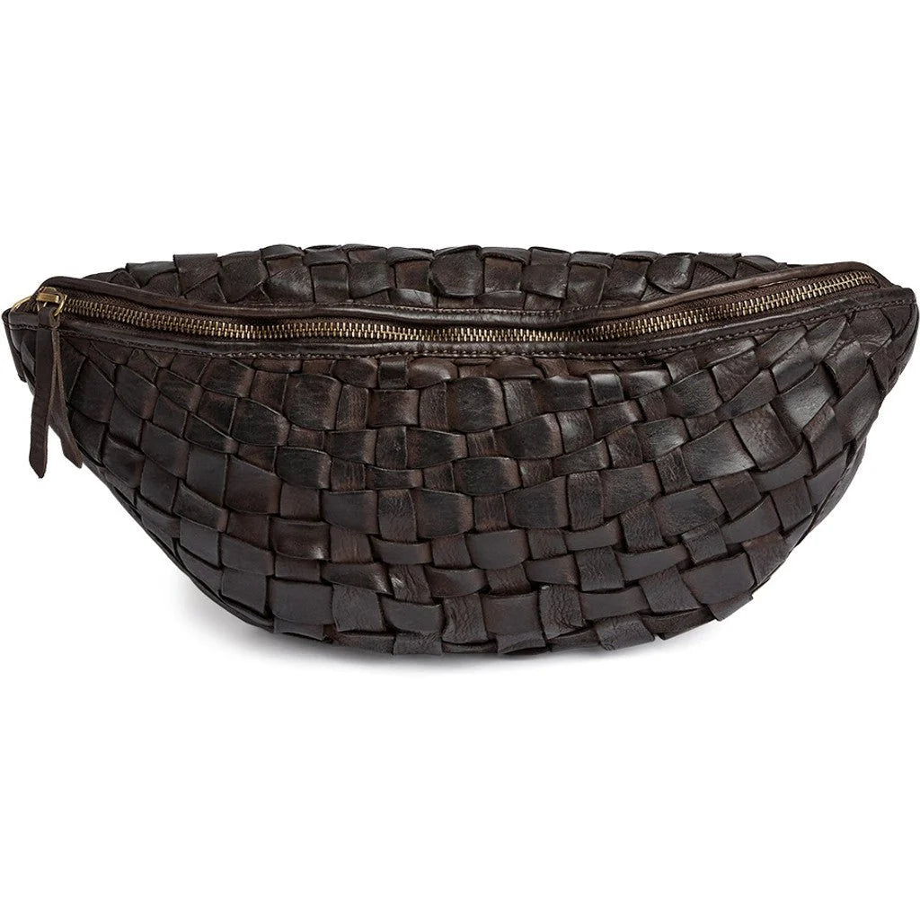 Warsaw bumbag i håndflettet skind - Dark Brown