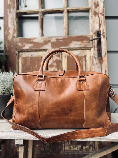 Weekendtaske BERLIN - Cognac - VIAMAJA.DK
