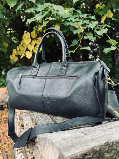 Weekendtaske - Black leather - VIAMAJA.DK