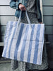 XL strandtaske med Strib - Blå