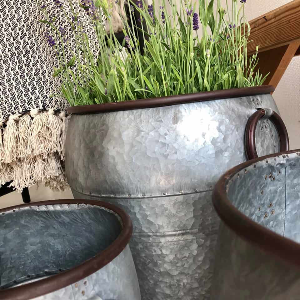 Zinkspande til blomster eller opbevaring - Lille - VIAMAJA