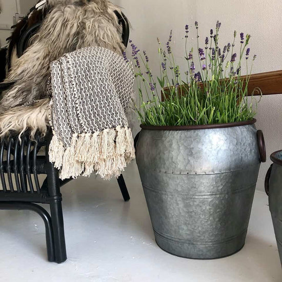 Zinkspande til blomster eller opbevaring - Stor - VIAMAJA
